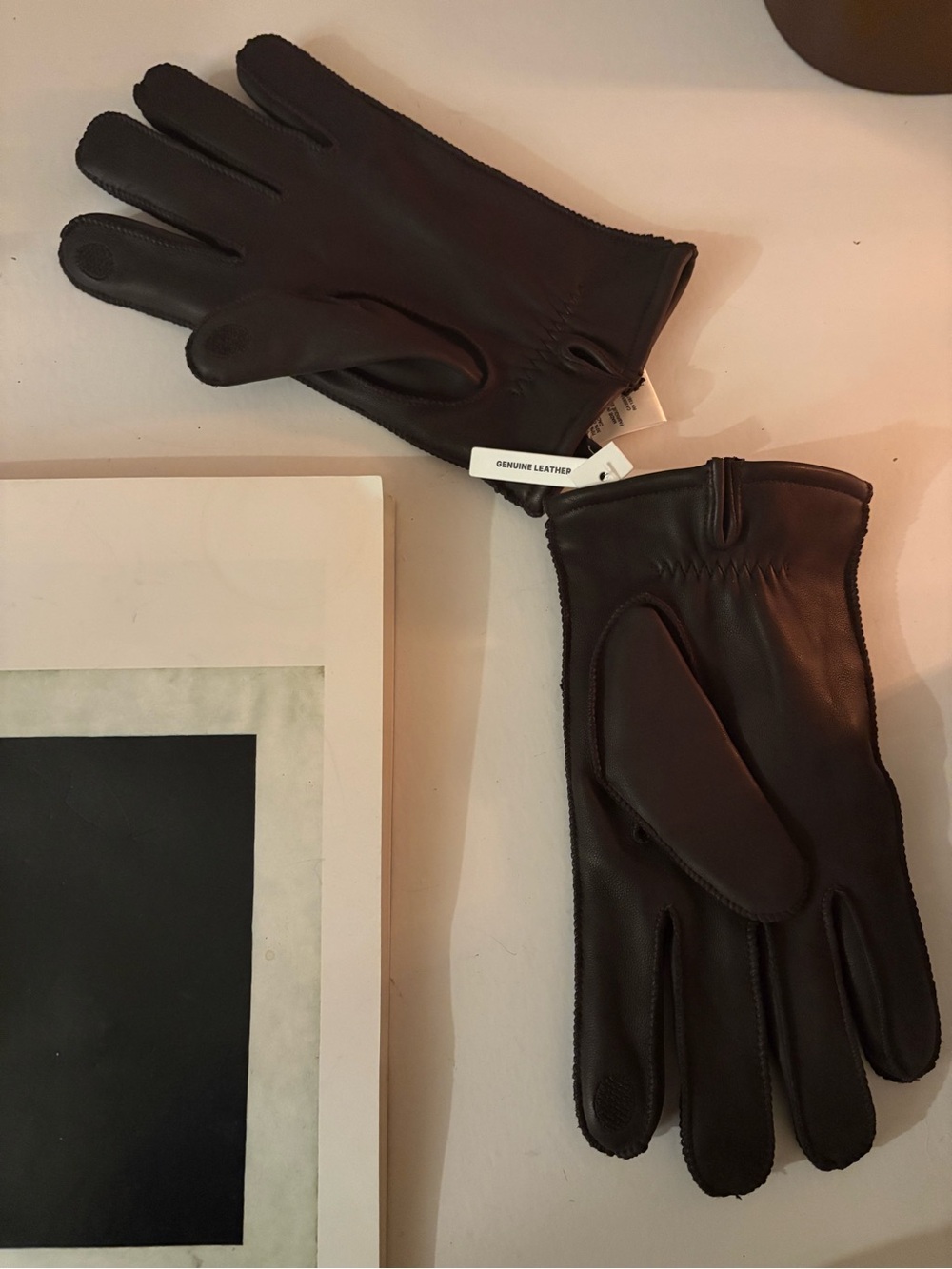 Classic Men's  Leather Gloves with wool and cashmere linning